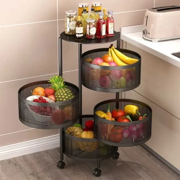 4 Layer Round Shape Kitchen Rack