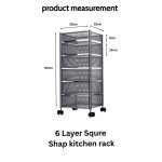 6 Layer Square Shape Kitchen Rack - Image 4
