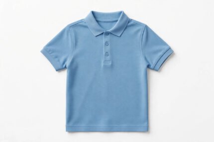 Kids' Pique Polo — Sky Blue
