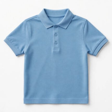 Kids' Pique Polo — Sky Blue