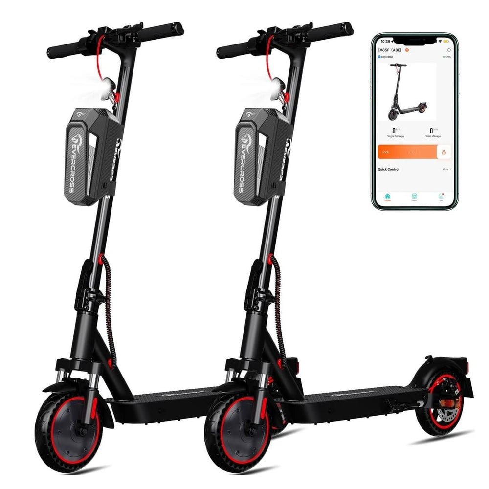 img-1779650814364-665630.jpg EVERCROSS TECH EV85F ABE E-Roller, 8.5 Zoll, Schwarz-Rot, 2 Stück – Bild 1