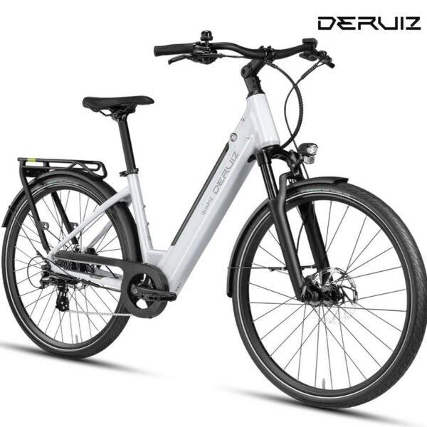 DERUIZ E-Bike Cityrad 28 Zoll, 160km Reichweite, 8-Gang SHIMANO, 644 Wh Akku