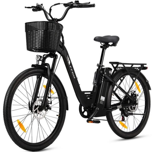 TTGO E-Bike Cityrad 26 Zoll, 80-120km, 7 Gang SHIMANO, 650 Wh, Aluminiumrahmen